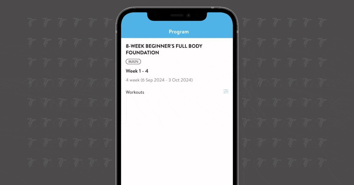 Animation of workout in-app